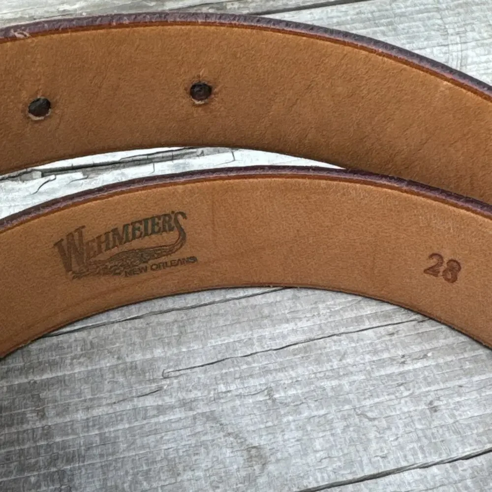 Vtg WEHMEIER'S New Orleans Luxury Louisiana Select Wild Alligator Belt Size 28